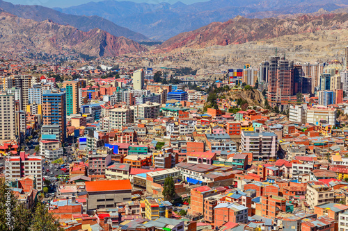 Nuestra Senora de La Paz rapidly growing colorful city suburbs w