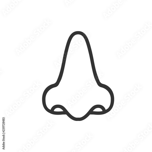 Nose icon on white background. Vector illustration, flat design.