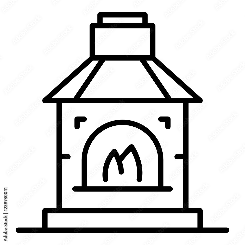 Blacksmith fireplace icon. Outline blacksmith fireplace vector icon for web design isolated on white background
