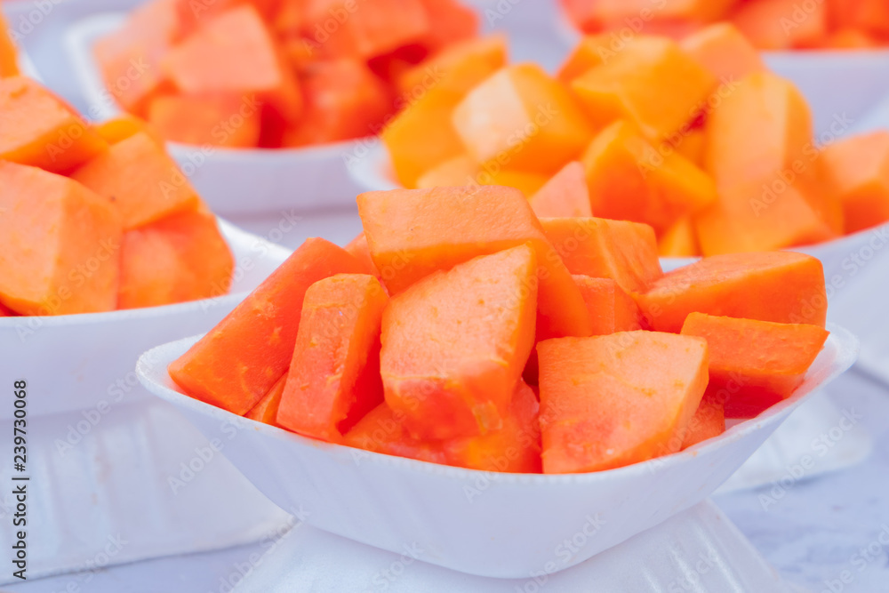 sliced papaya fruit sliced papaya fruit