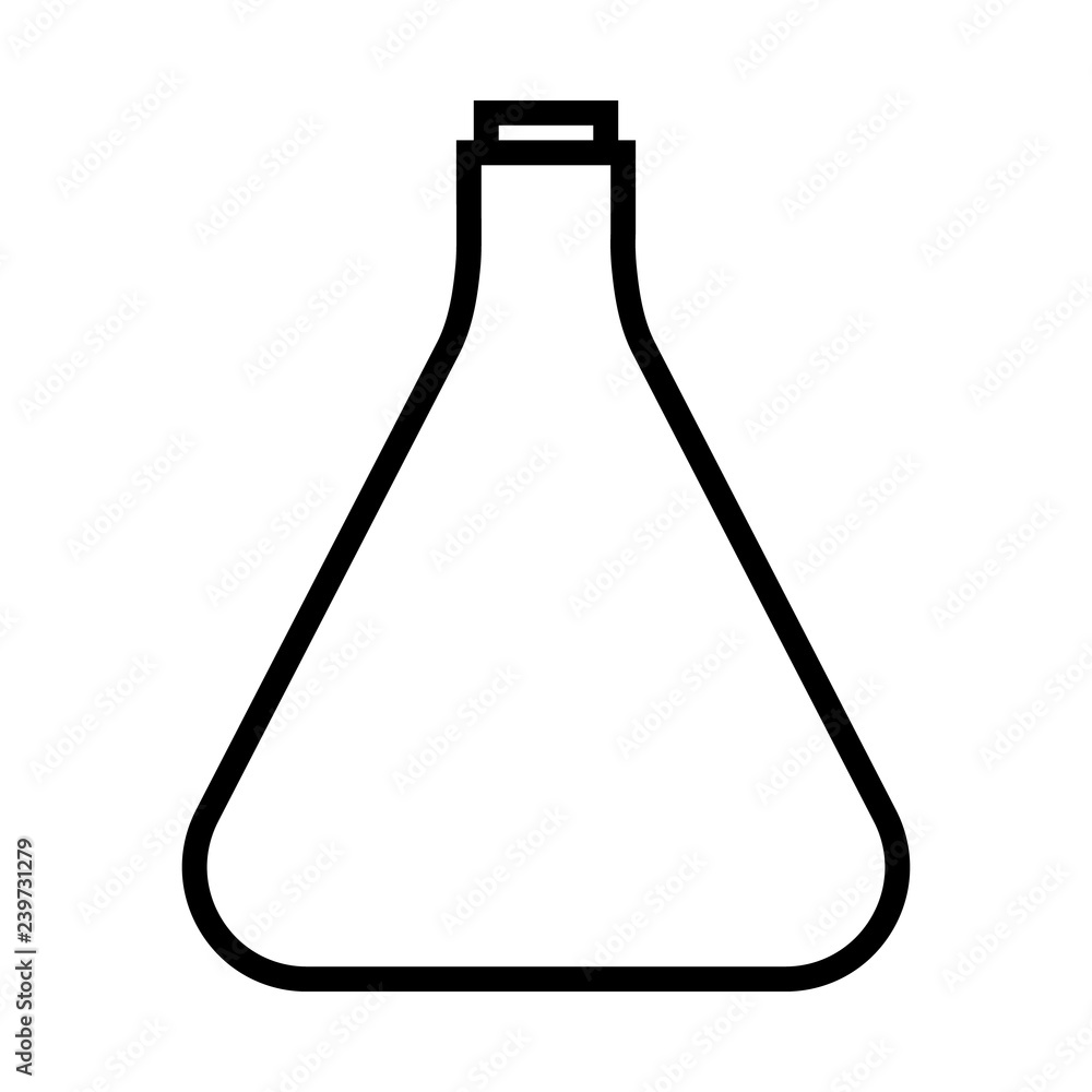 Icon Outline Bottle isolated on white background. Magic Potion in Flask. Vector illustration for your design, game, card. Icon Outline Bottle isolated on white background. Magic Potion in Flask. Vector illustration for your design, game, card.