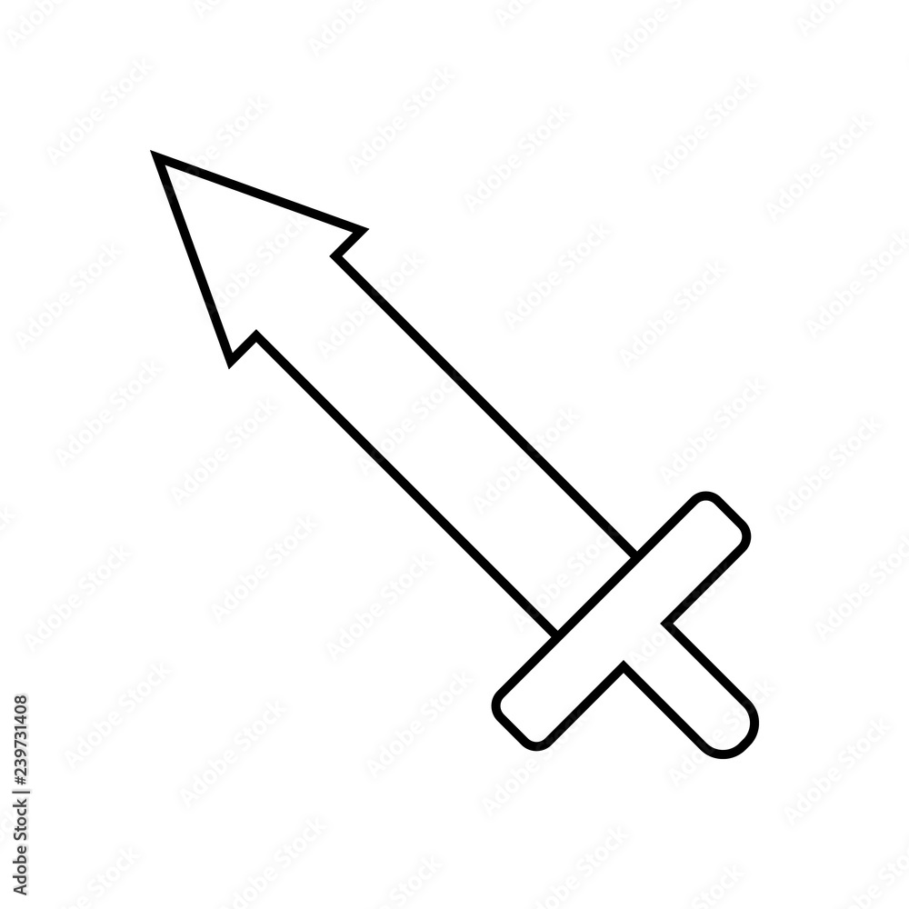 Icon Outline Sword isolated on white background. Weapon Icon. Vector illustration for your design, game, card, web. Icon Outline Sword isolated on white background. Weapon Icon. Vector illustration for your design, game, card, web.