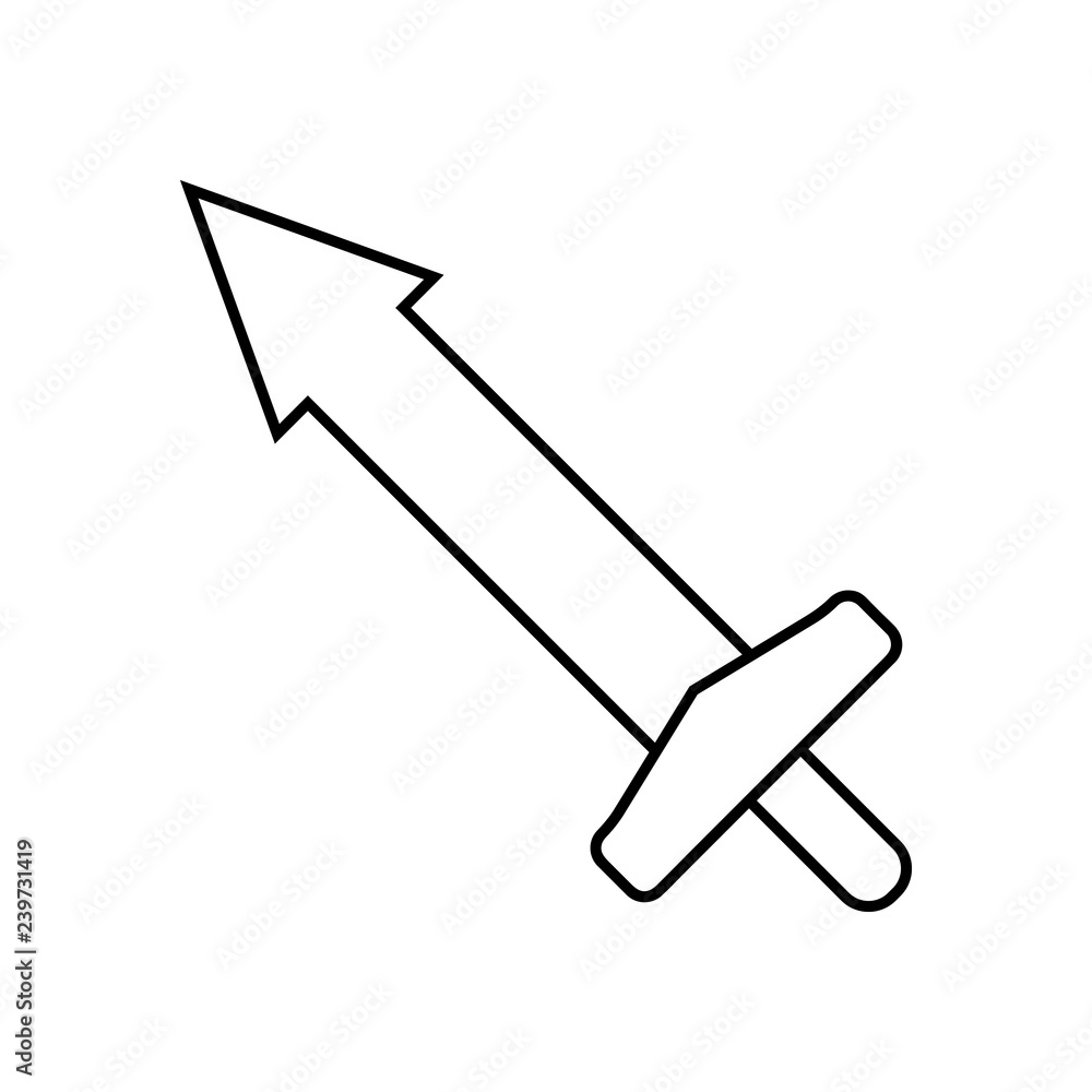 Icon Outline Sword isolated on white background. Weapon Icon. Vector illustration for your design, game, card, web. Icon Outline Sword isolated on white background. Weapon Icon. Vector illustration for your design, game, card, web.
