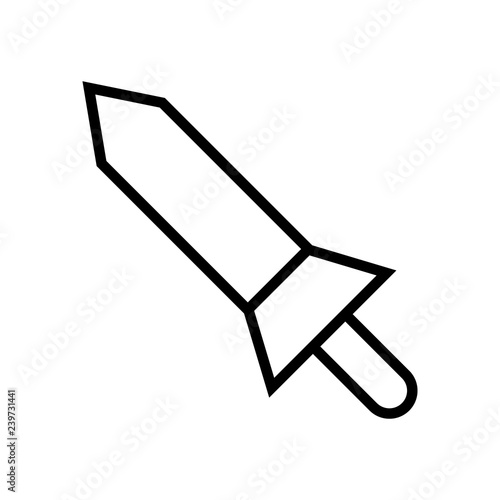 Icon Outline Sword isolated on white background. Weapon Icon. Vector illustration for your design, game, card, web.