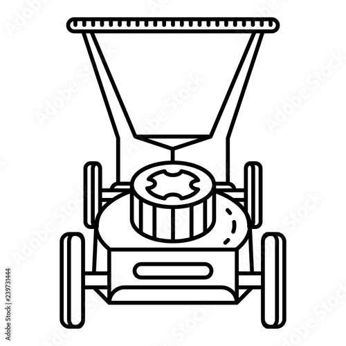 Lawn mower icon. Outline lawn mower vector icon for web design isolated on white background