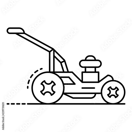 Rotary lawn mower icon. Outline rotary lawn mower vector icon for web design isolated on white background