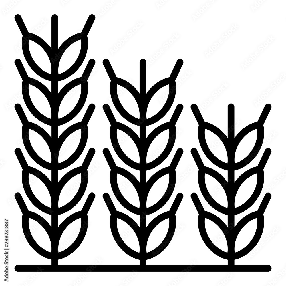 Wheat icon. Outline wheat vector icon for web design isolated on white background Wheat icon. Outline wheat vector icon for web design isolated on white background