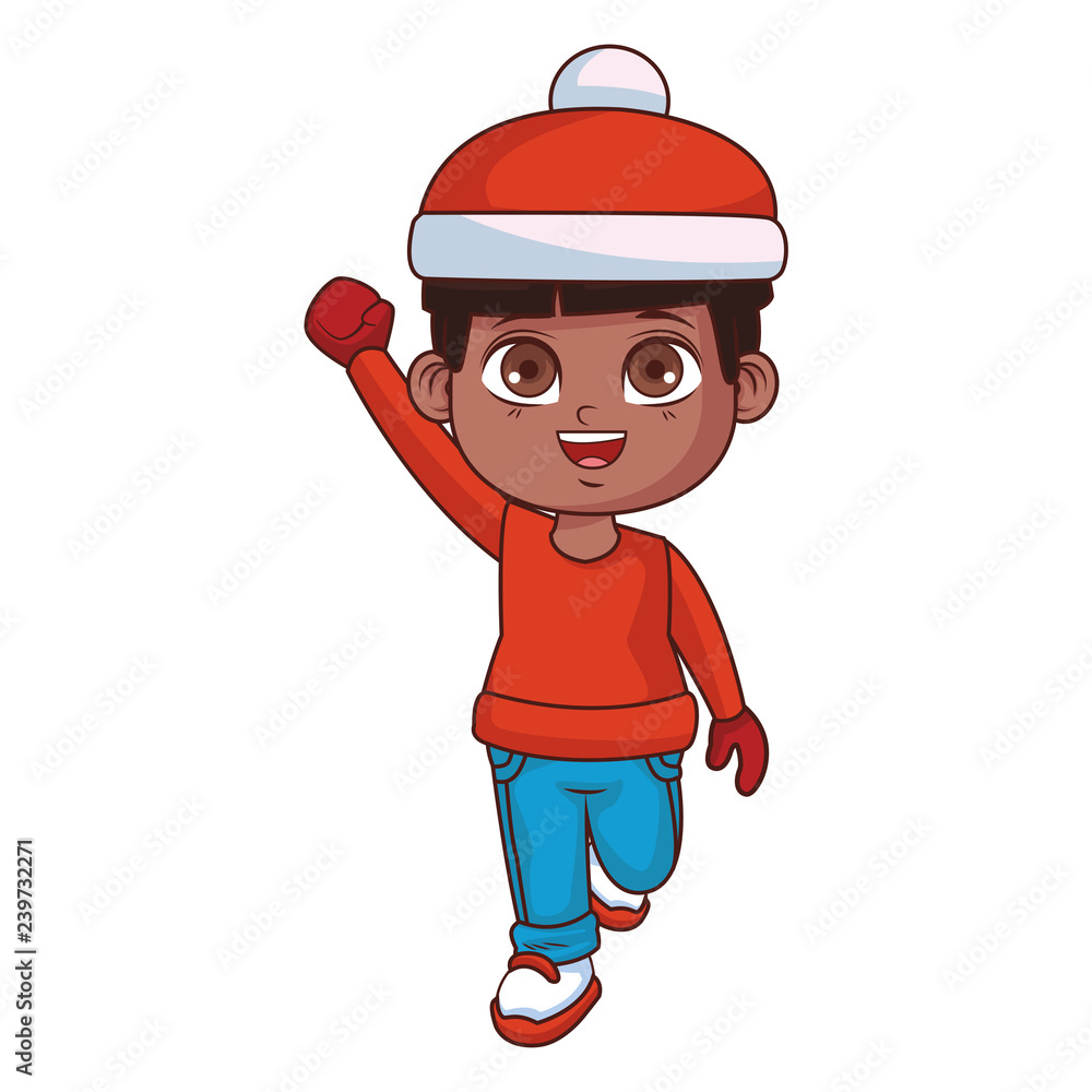 Boy with winter clothes cartoon Boy with winter clothes cartoon