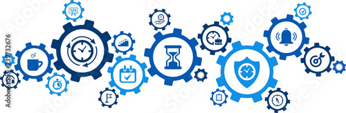time management concept: efficiency, punctuality, project management – vector illustration