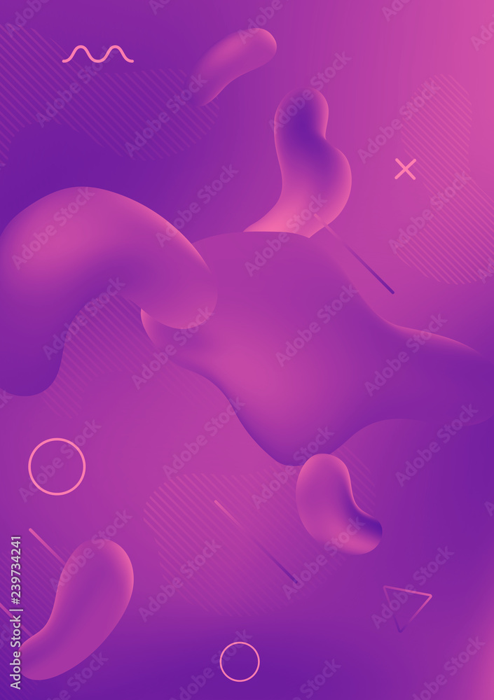 Colorful abstract liquid and fluid poster and cover design. Minimal geometric pattern gradients backgrounds. Soft abstract wave.