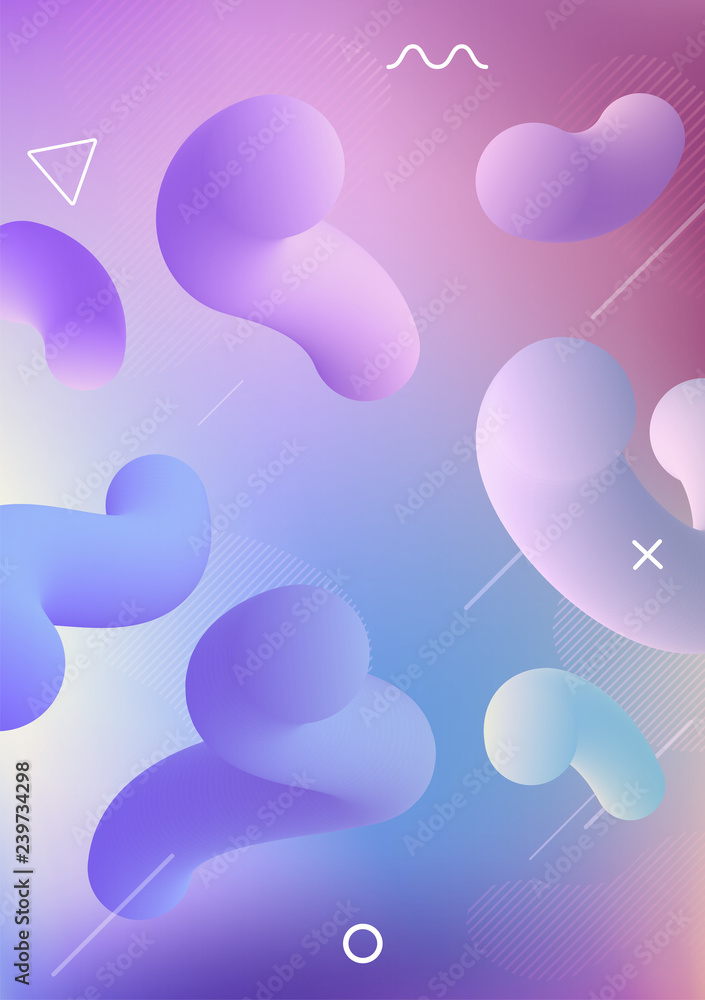 Modern abstract colorful geometric background. Shapes with trendy gradients composition for your design. 