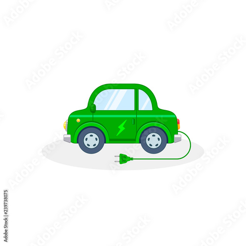 Electric car illustration. Vector isolated color icon