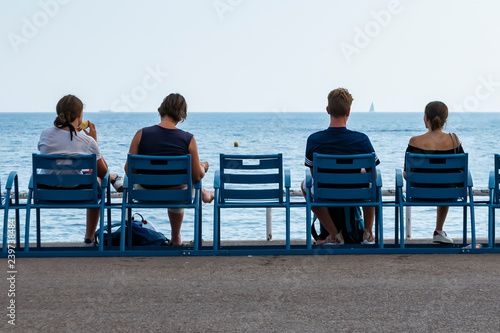 Chairs on the promenade of Nice ( France ) © Nikokvfrmoto