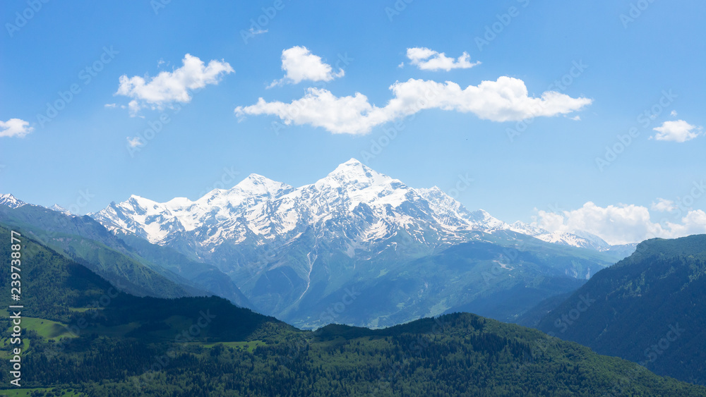 Mountain landscape. Spring in Svaneti Mountains