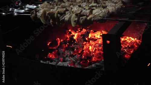 Wallpaper Mural Cooking meat in nature in the winter. Torontodigital.ca