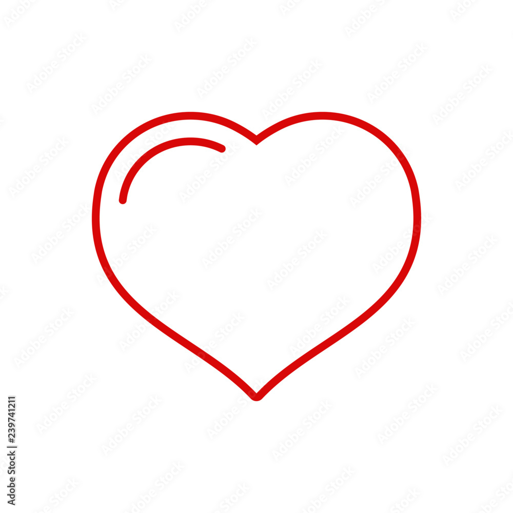 Heart linear vector icon, love symbol, 