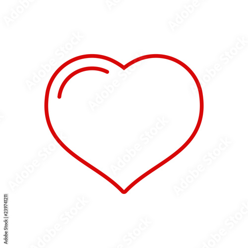 Heart linear vector icon, love symbol, 