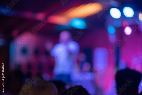Blurred image of artist on stage