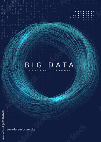 Big data background. Technology for visualization, artificial intelligence, deep learning and quantum computing. Design template for wireless concept. Futuristic big data backdrop.