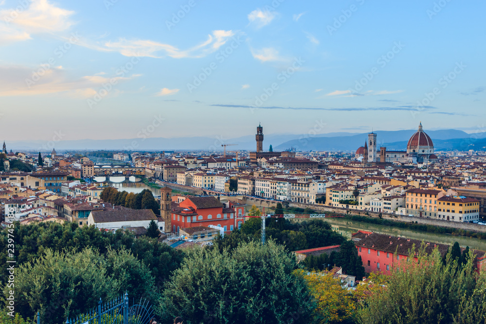 Firenze cityscape. Florence panorama view from Piazzale Michelangelo.