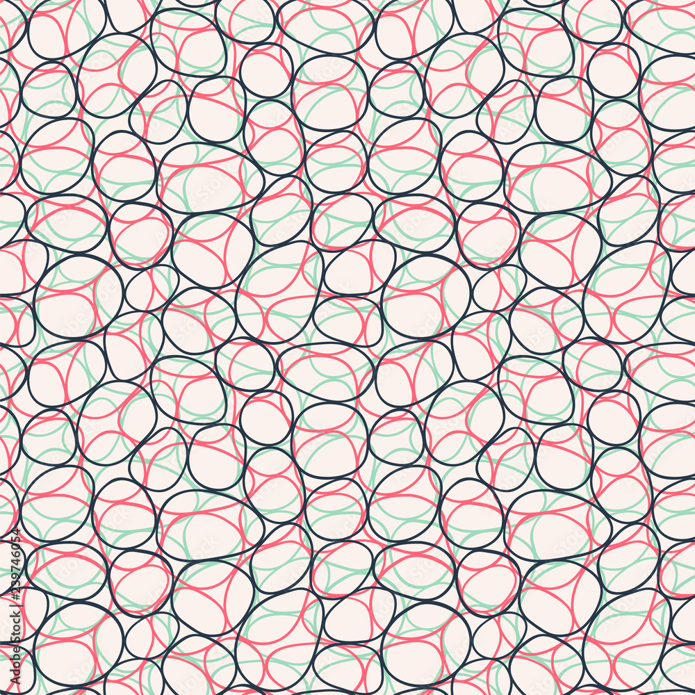 Seamless vector pattern with ellipses. Abstract background in retro colors. Seamless vector pattern with ellipses. Abstract background in retro colors.