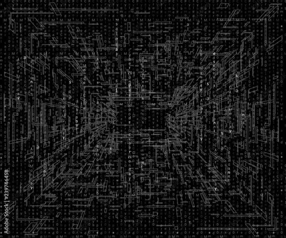 Black Cyberpunk retro abstract letters background of the 80s. Futuristic synth prospect in 1980s style. Black Cyberpunk retro abstract letters background of the 80s. Futuristic synth prospect in 1980s style.