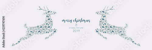 Rentier Banner weihnachtliche Objekte edel