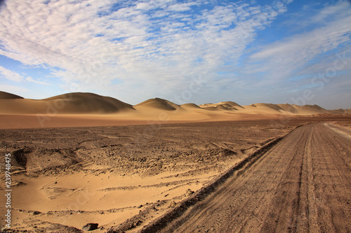 The desert in Paracas in Peru. Sun sea and sand