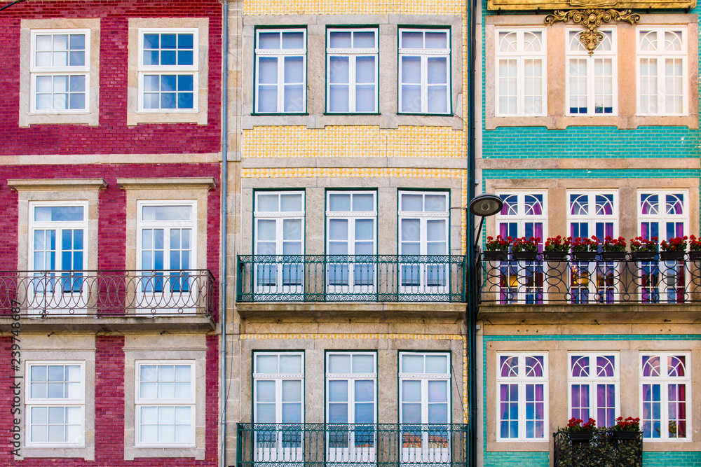 Colour houses of Porto street