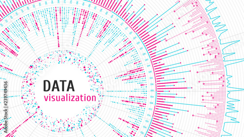 Data complexity visual representation. Big data abstract concept. Graphic background