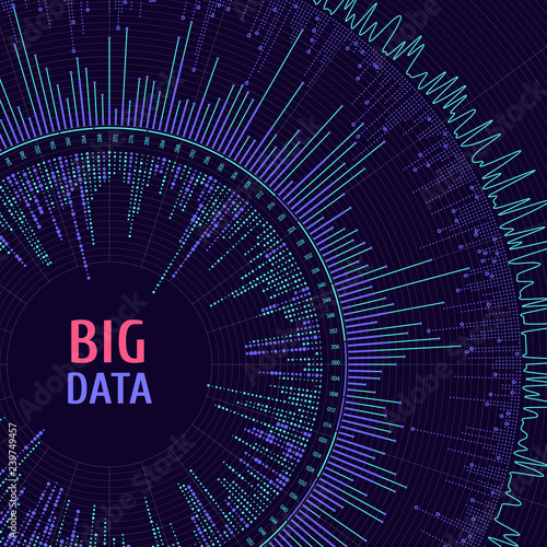 Big data complexity visual representation. Data visualization. Graphic abstract background.