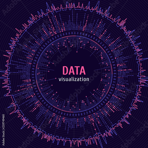 Data complexity representation. Big data concept visualization. Graphic abstract background. Eps10