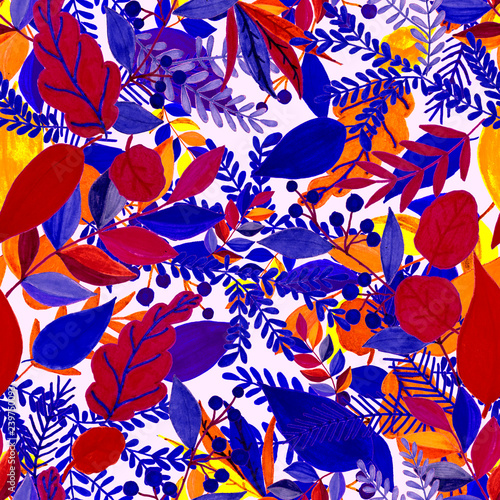 Creative seamless pattern with leaves