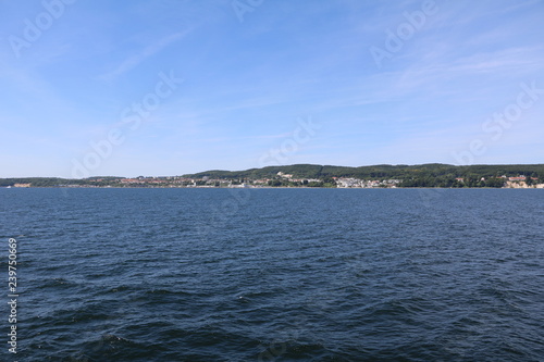 View from the ferry to Sassnitz at Island Rügen, Baltic Sea Germany