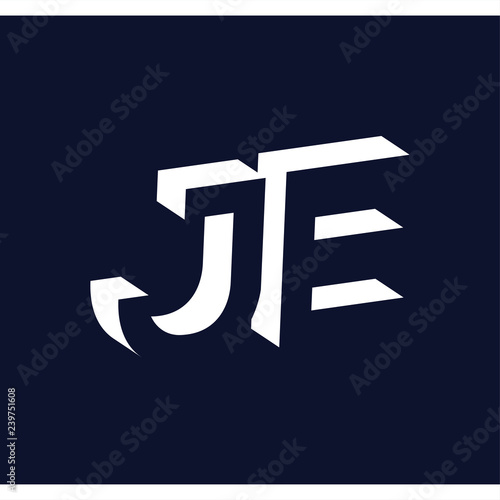 J E initial letter with negative space logo icon vector template