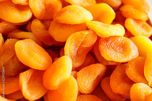 dried apricot, dried apricots close-up view from the top.