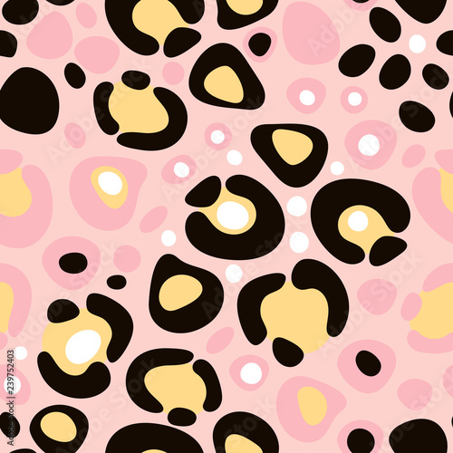  abstract leopard pink and gold texture. Seamless pattern