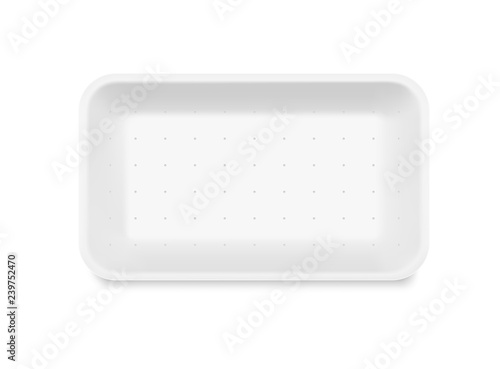 Realistic mockup of blank tray. Easy to use for presentation your idea, product, fish, meat, semi-finished or ready-made food. EPS10.