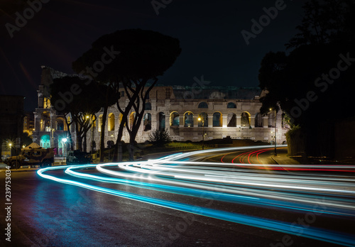 Photography Roman Colosseum at night