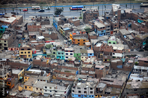 The city of Lima in Peru. Houses roads and cars