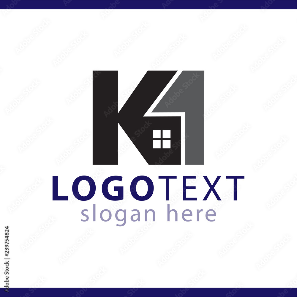 Fototapeta premium k 1 letter home logo vector