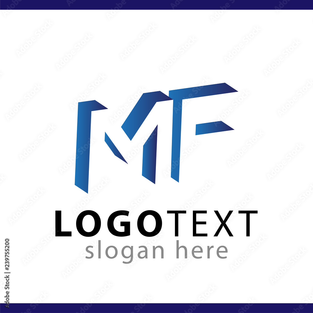 M F initial letter with negative space logo icon vector template M F initial letter with negative space logo icon vector template