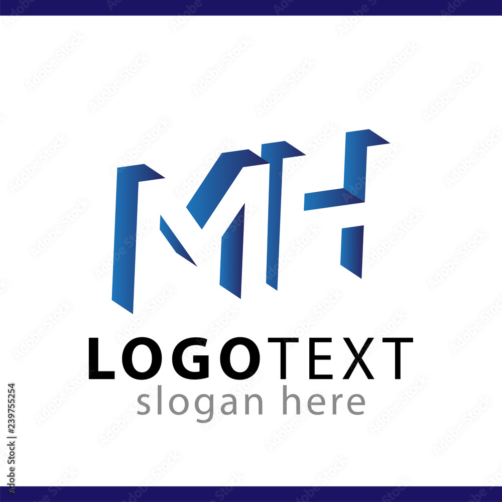 M H initial letter with negative space logo icon vector template M H initial letter with negative space logo icon vector template