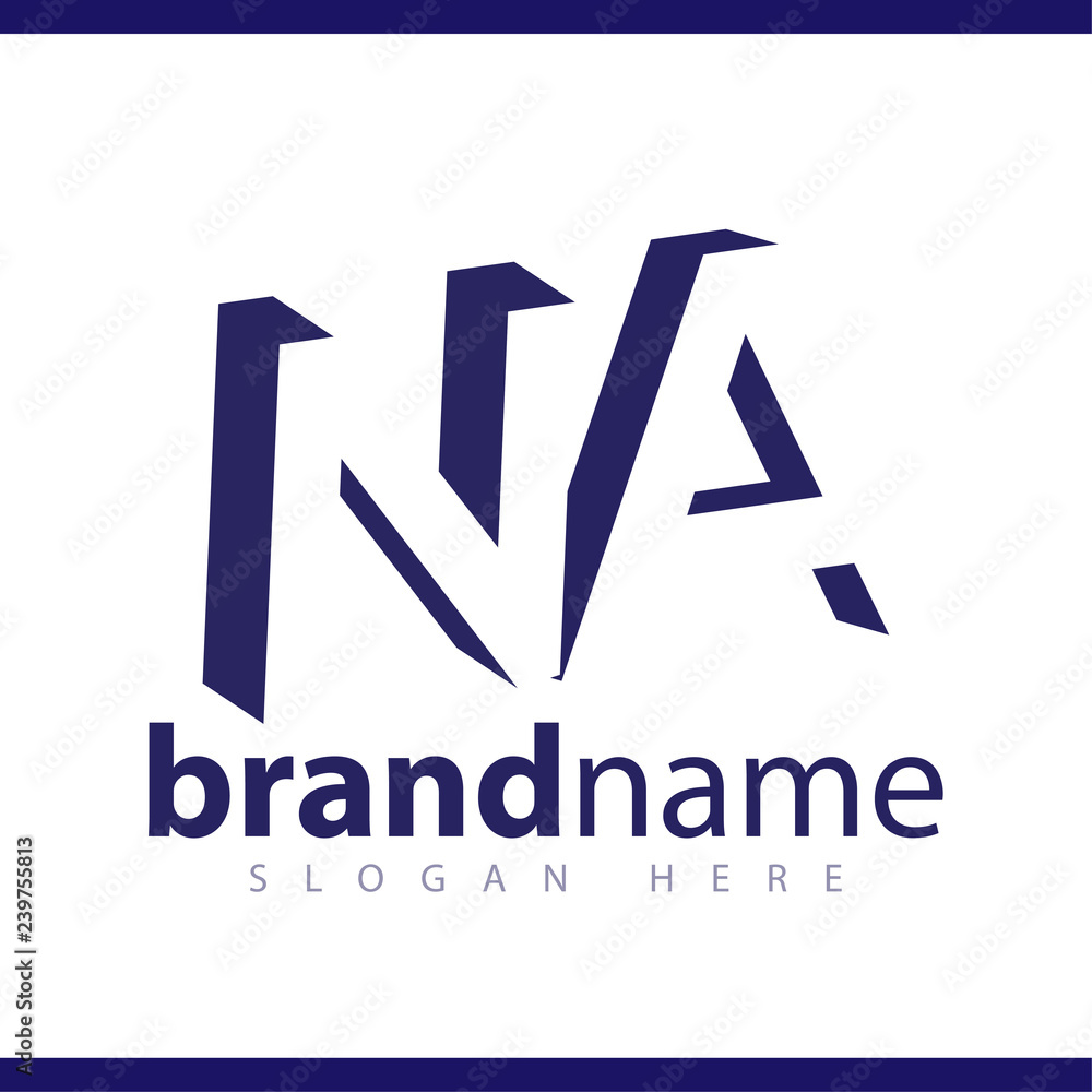 NA initial letter with negative space logo icon vector template