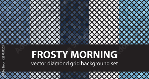 Diamond pattern set Frosty Morning. Vector seamless tile backgrounds