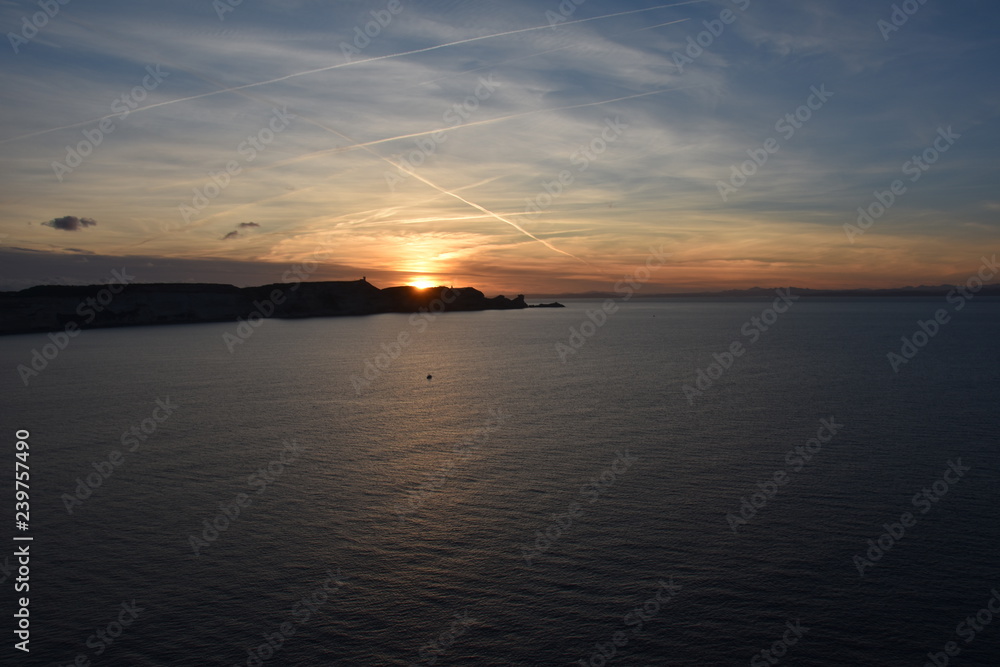 Naklejka premium sunrise in corsican island