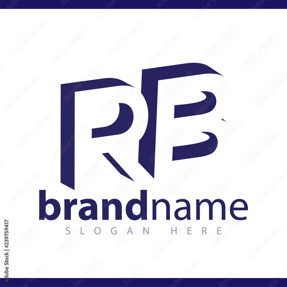 RB initial letter with negative space logo icon vector template
