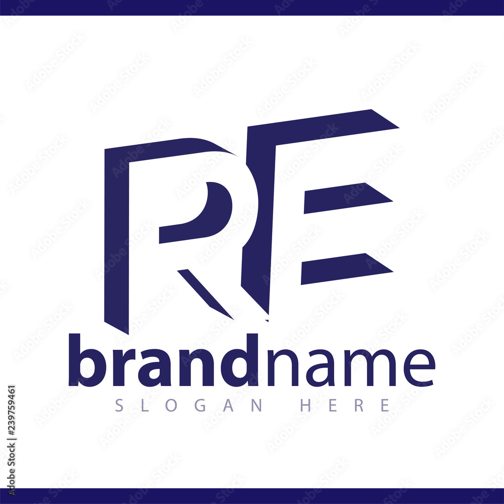 RE initial letter with negative space logo icon vector template RE initial letter with negative space logo icon vector template
