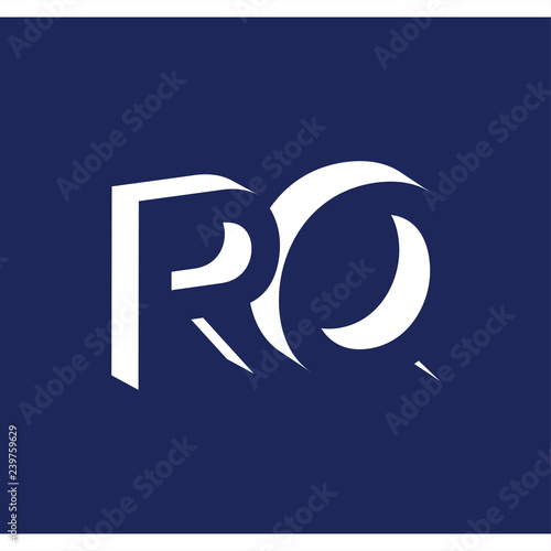 R Q initial letter with negative space logo icon vector template