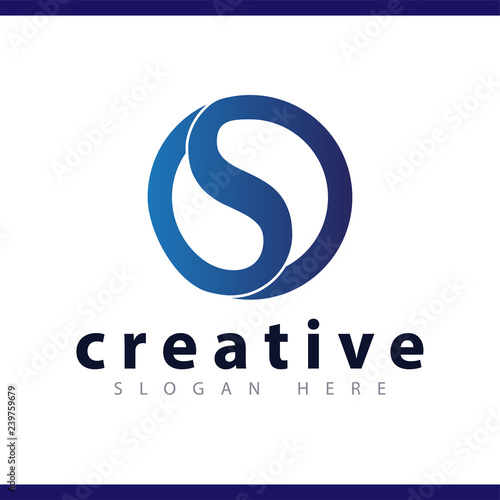 s initial letter logo vector template